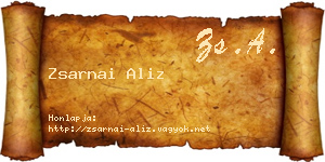 Zsarnai Aliz névjegykártya